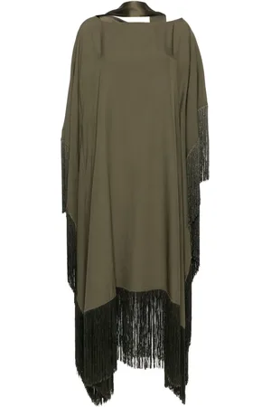 ‎Taller Marmo‎ Fringe-detail crepe kaftan dress