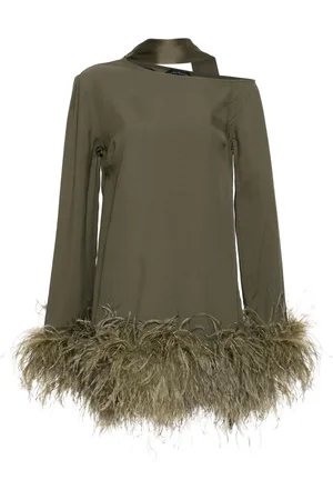 ‎Taller Marmo‎ Adige feather-trim minidress