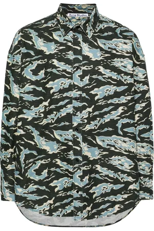 Acne Studios Abstract-pattern organic-cotton shirt