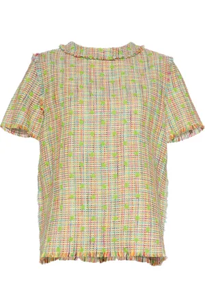 ISABEL SANCHIS Short-sleeve tweed top