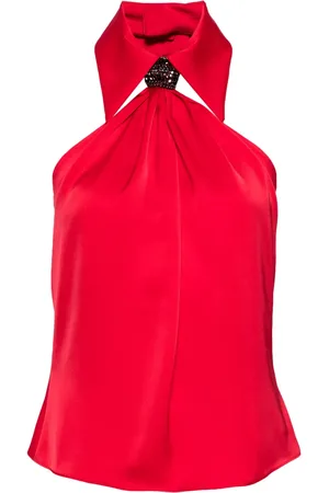 ISABEL SANCHIS Crystal-embellished sleeveless top