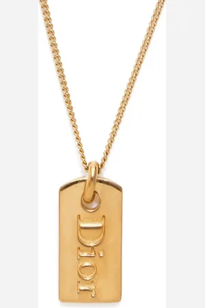Dior Plated logo plate necklace