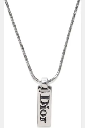 Dior Plated logo plate necklace