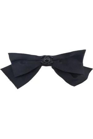 CHANEL 1990-2000s CC bow hair barrette