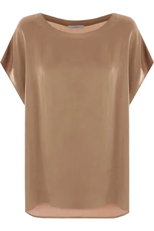 DUSAN Cap-sleeves silk blouse