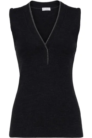 Brunello Cucinelli V-neck ribbed vest