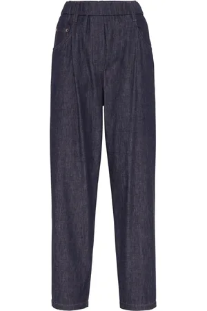 Brunello Cucinelli Elasticated-waist tapered jeans