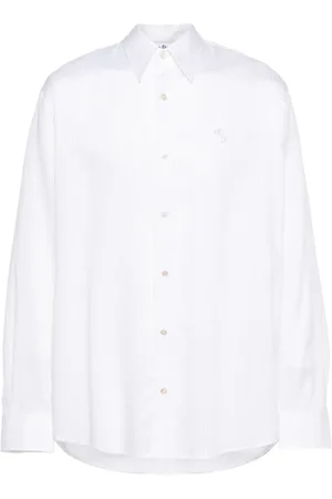 Acne Studios Embroidered-logo stripped Shirt