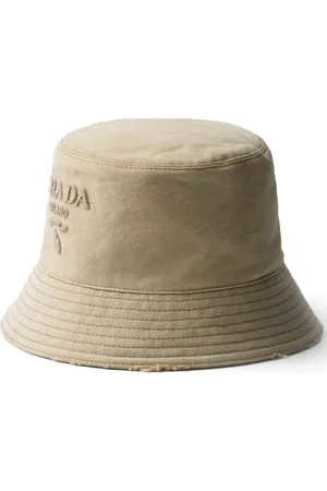 Prada Logo-embroidered cotton bucket hat