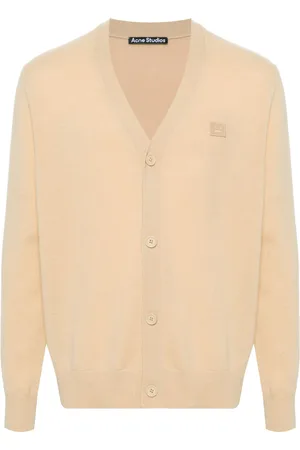 Acne Studios Face logo-appliqué wool cardigan