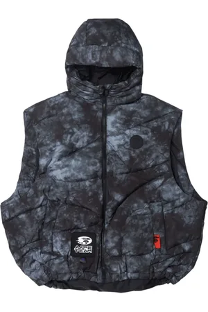 A Bathing Ape Marble-pattern zip-up vest
