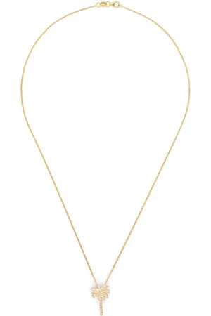 Anita 18kt yellow Palm Tree diamond necklace