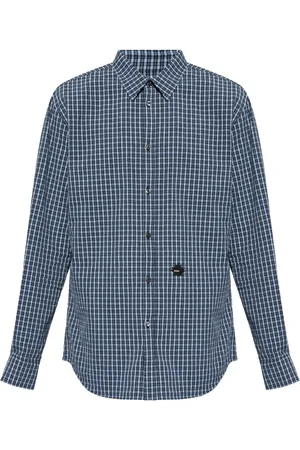 Dsquared2 Logo-patch plaid cotton shirt