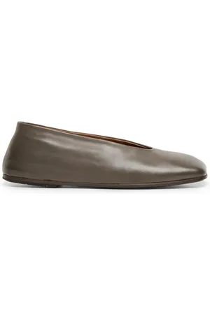 MARSÈLL Leather square-toe ballerina shoes