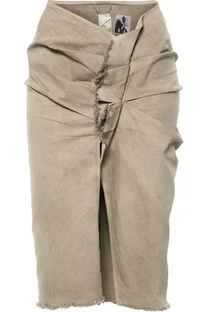 Rick Owens Ruffled pleated midi skirt