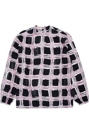 Marni Check-print round-neck blouse