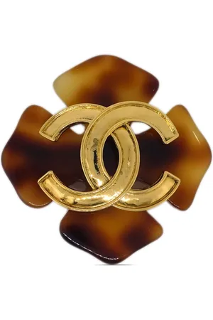 CHANEL 1994 CC clover brooch