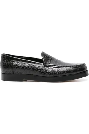 Manolo Blahnik Dinelio embossed-crocodile loafers