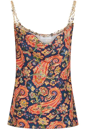 Paco rabanne Paisley-print chain-detail tank top