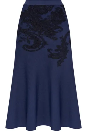 Etro Embroidered A-line midi skirt