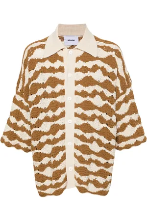 BONSAI Crochet-knit buttoned shirt