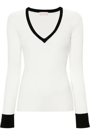 Liu Jo Contrasting-trim ribbed jumper