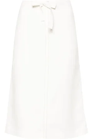 Salvatore Ferragamo Contrast-stitching drawstring midi skirt