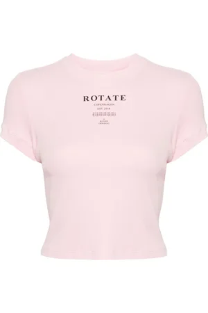 ROTATE Logo-print cropped T-shirt