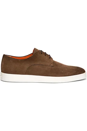 santoni Lace-up suede derby shoes