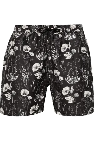Sunspel Leaf-print swim shorts