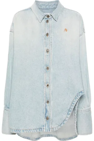 The Attico Spread-collar denim coat