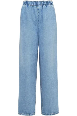 Prada Triangle-logo mid-rise loose-fit jeans