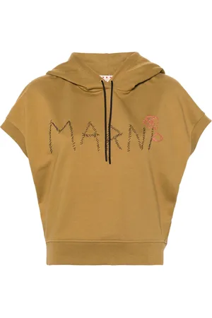Marni Logo-embroidered sleeveless hoodie
