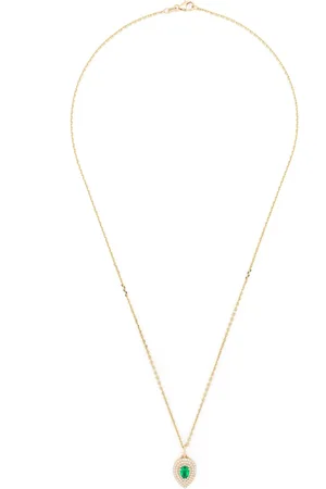 Anita 18k yellow LouLou emerald and diamond locket necklace