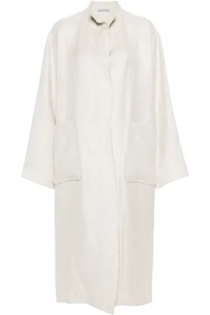 DUSAN Herringbone-pattern linen coat