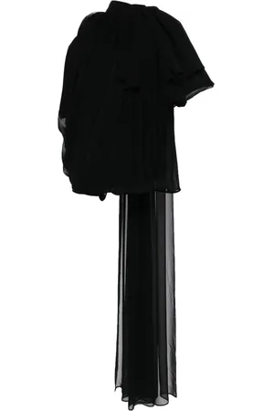 ISABEL SANCHIS Draped georgette blouse