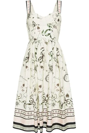 Marchesa Notte Graphic-print cotton dress