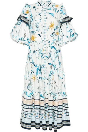 Marchesa Notte Graphic-print cotton dress