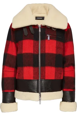 Dsquared2 Tartan-print shearling jacket
