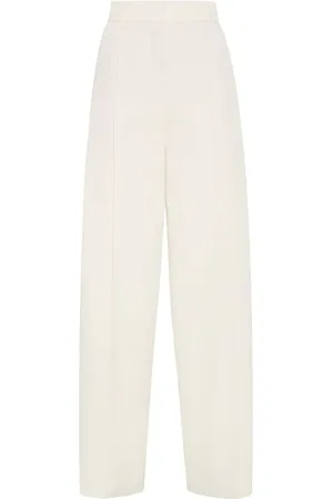 Brunello Cucinelli Wide-leg twill tailored trousers