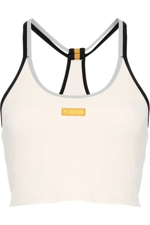 P.E Nation Podium logo-patch sports bra
