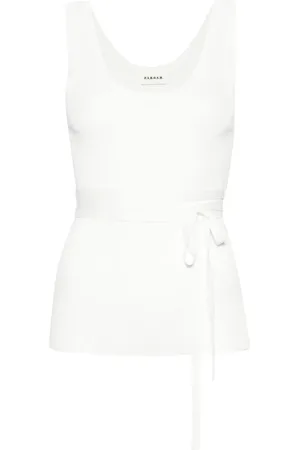 P.A.R.O.S.H. Tied waist ribbed tank top