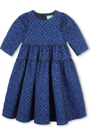 Kenzo Logo-jacquard long-sleeves dress