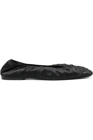 Totême Ruched satin ballerina shoes