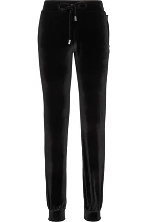 Philipp Plein Logo-embellished velvet track pants