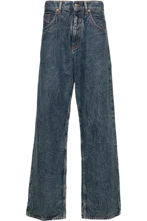 Maison Margiela Cracked-effect straight-leg jeans