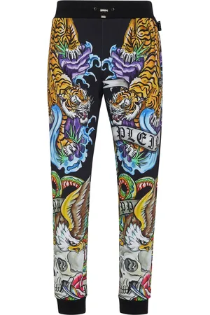 Philipp Plein Tattoo-print drawstring track pants