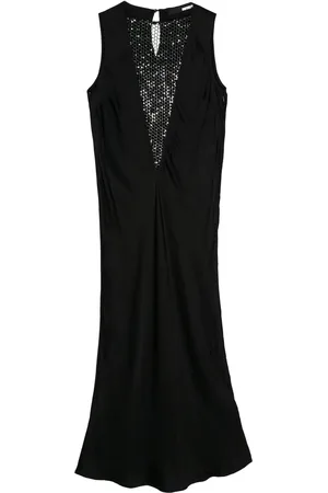 ROTATE Sequin-embellished sarin midi dress
