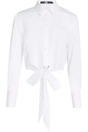 Karl Lagerfeld Cropped poplin shirt