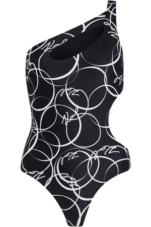Karl Lagerfeld Circle-print cut-out swimsuit